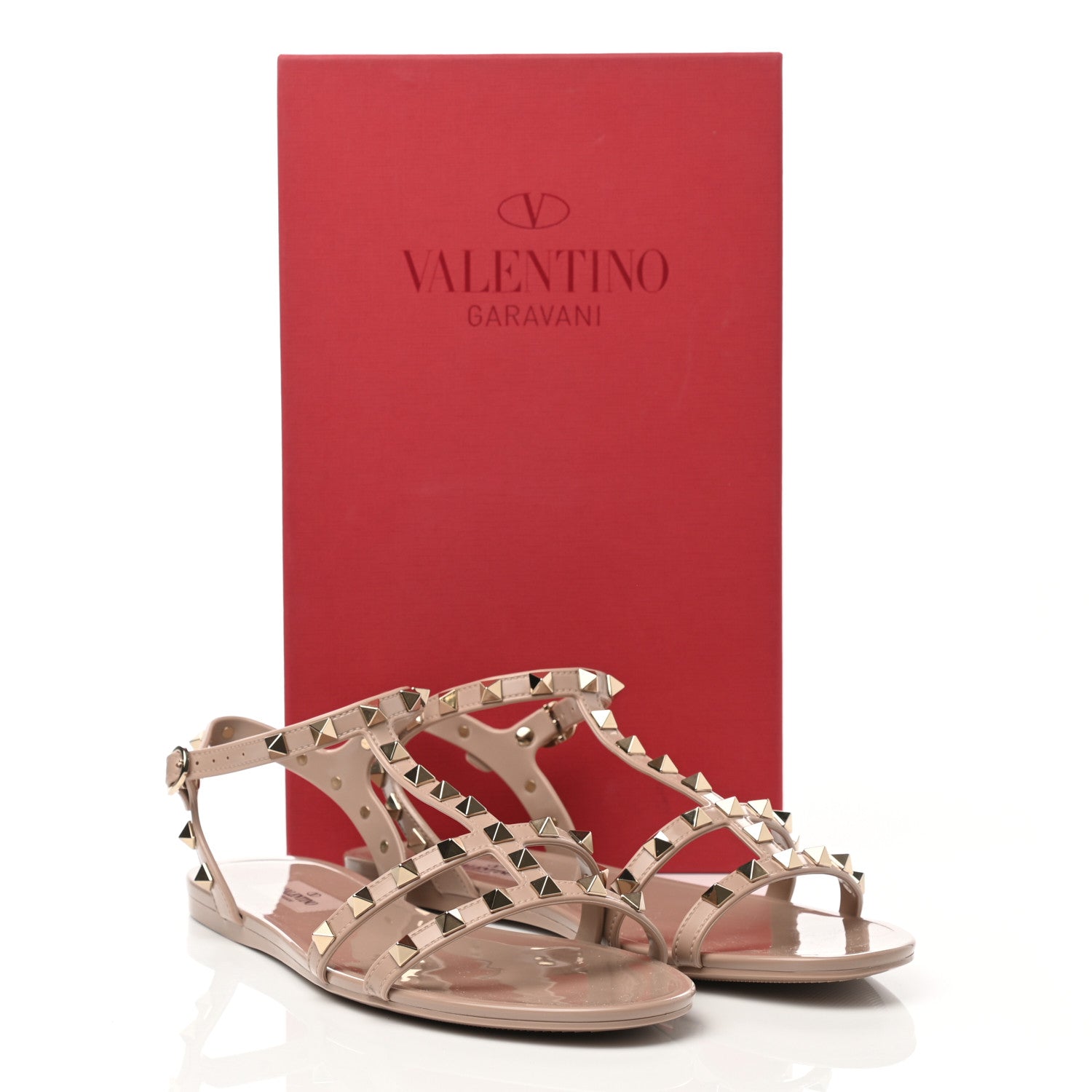 Valentino Garavani PVC Jelly Rockstud Caged Sandals 40 Poudre 8 of 8