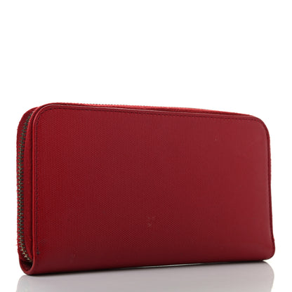 Fendi Textured Calfskin Zip Around Wallet Red 3 of 10