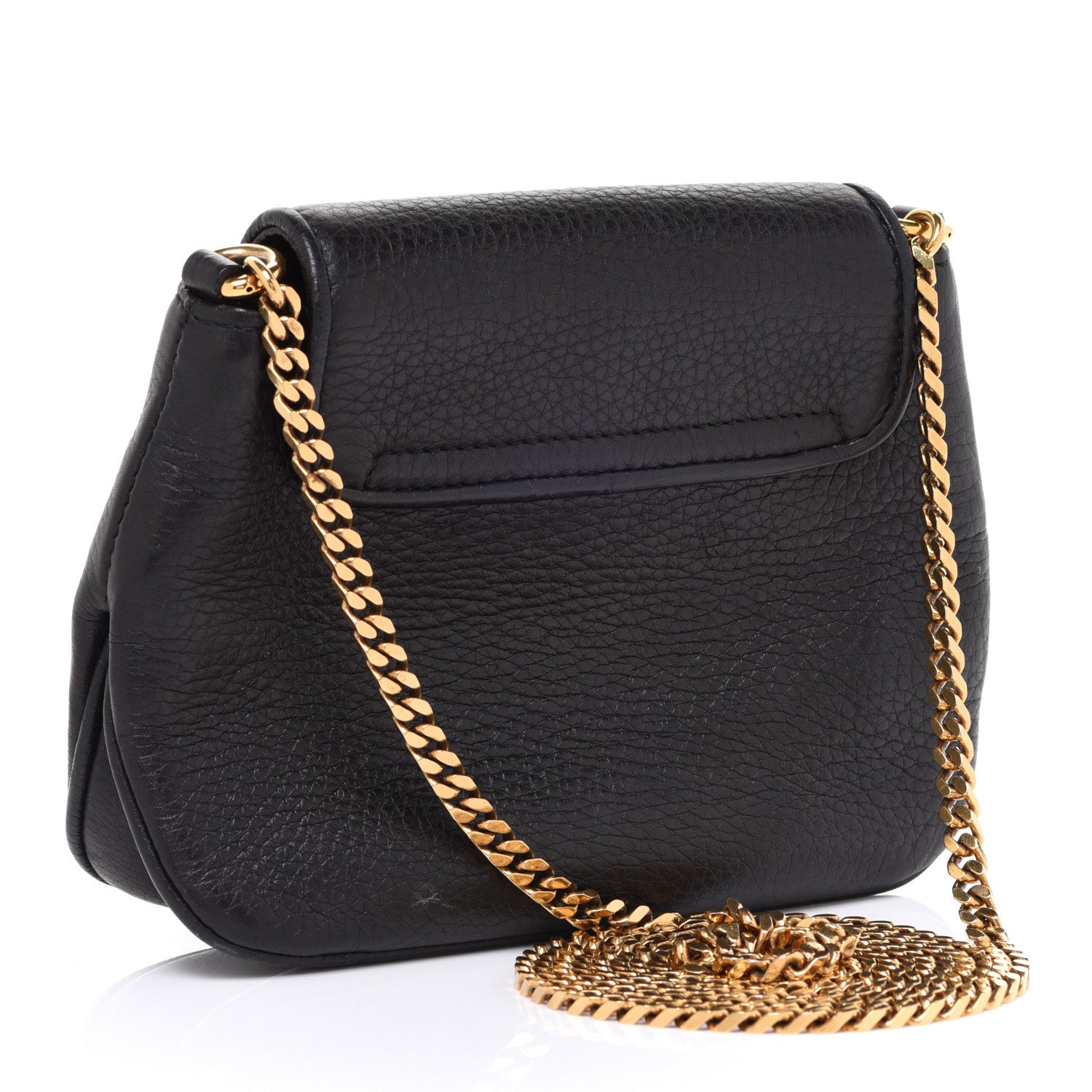 Gucci Pebbled Calfskin Small 1973 Chain Shoulder Bag Black 3 of 10