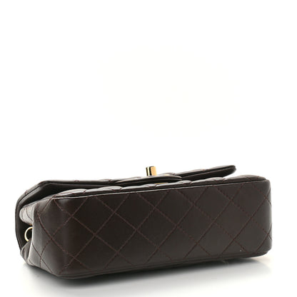 Chanel Lambskin Quilted Mini Rectangular Flap Dark Brown 4 of 9
