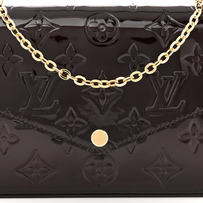 Louis Vuitton Vernis Pochette Felicie Chain Wallet Amarante 8 of 10