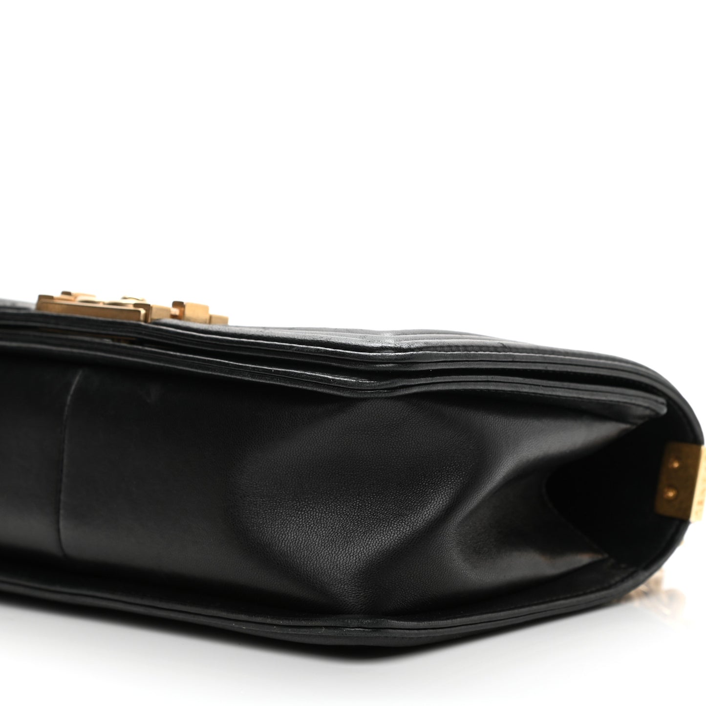 Lambskin Quilted Medium Boy Flap Black