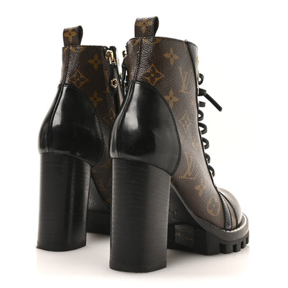 Louis Vuitton Patent Calfskin Monogram Star Trail Ankle Boots 36 Black 5 of 8