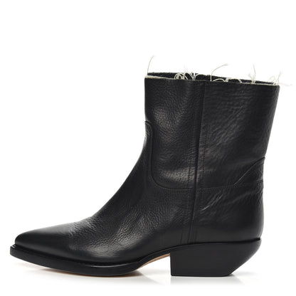 Saint Laurent Calfskin Theo Ankle Boots 35 Black 1 of 8