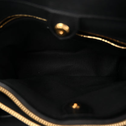 Burberry House Check Grainy Calfskin Medium Banner Tote Black 5 of 10