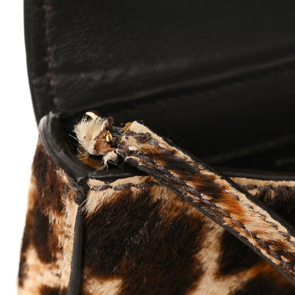 Miu Miu Pony Hair Leopard Print Wristlet Clutch Black 11 of 12