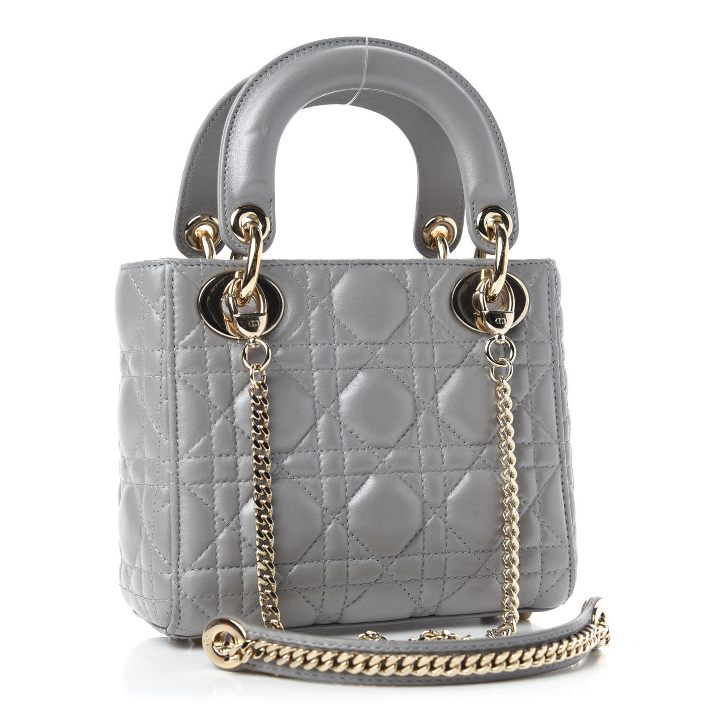 Lambskin Cannage Mini Lady Dior Grey
