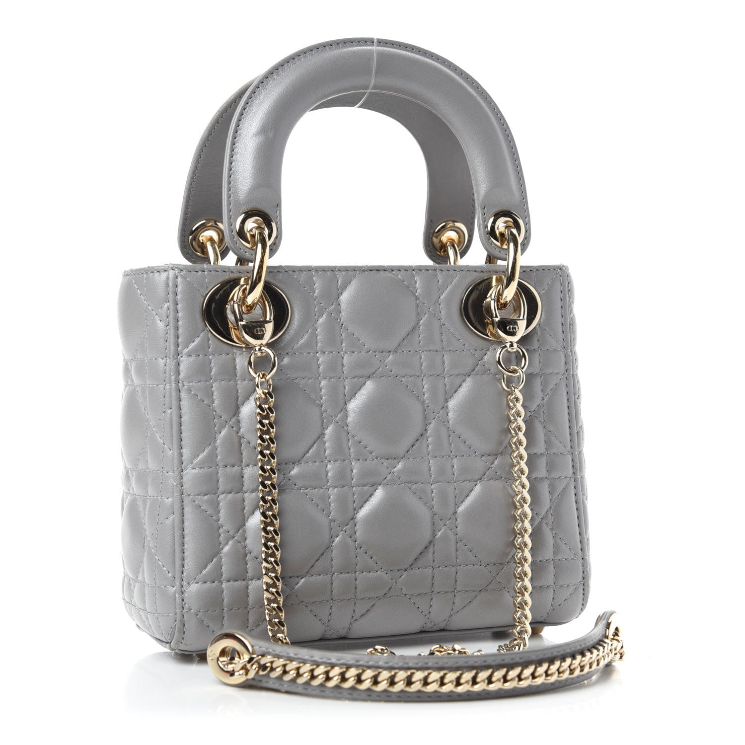 Christian Dior Lambskin Cannage Mini Lady Dior Grey 3 of 10