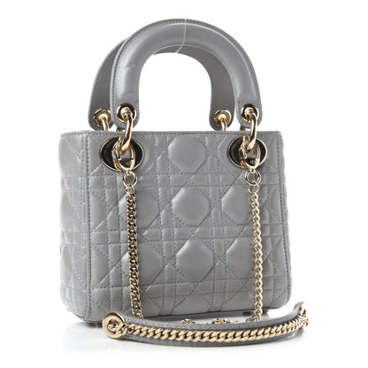Christian Dior Lambskin Cannage Mini Lady Dior Grey 3 of 10