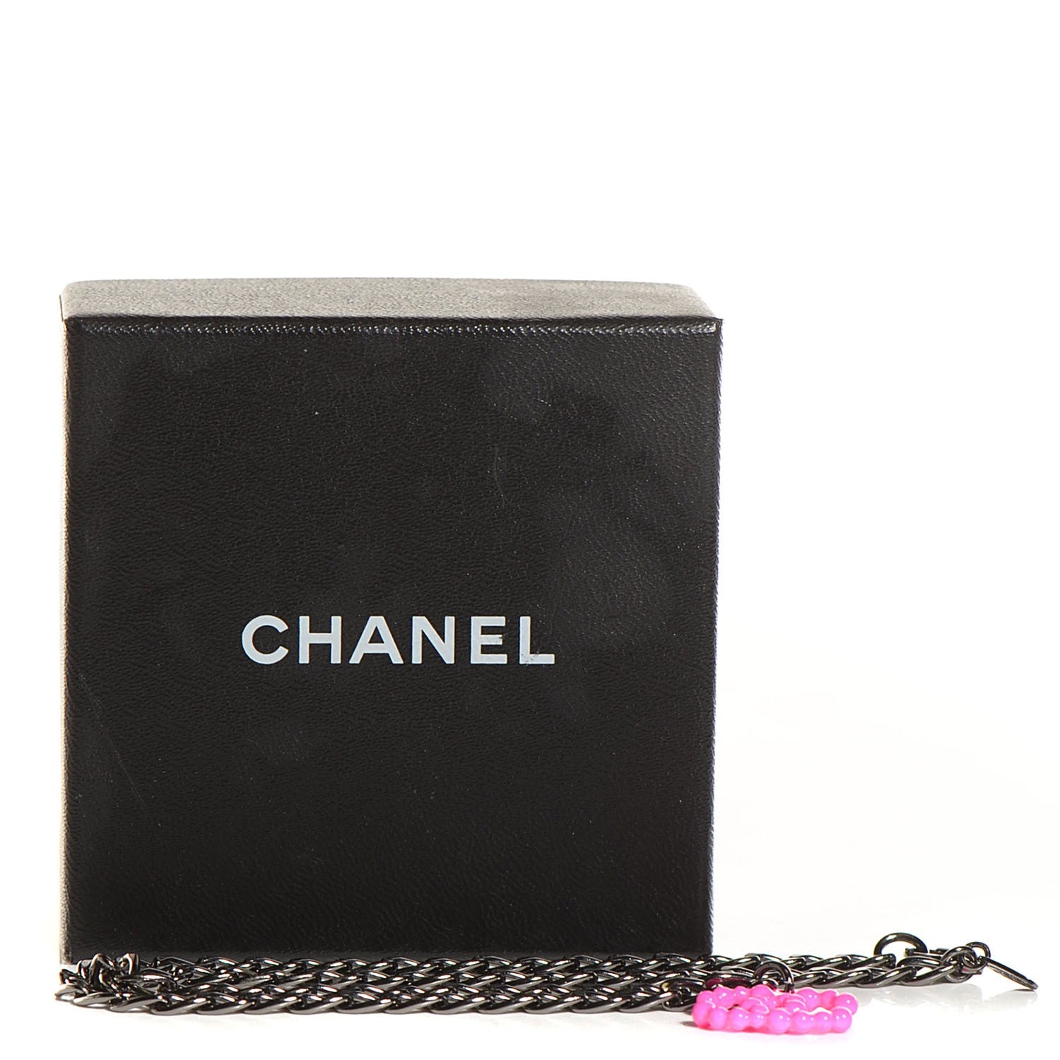 Chanel Ruthenium Enamel Coated CC Necklace Pink 6 of 6