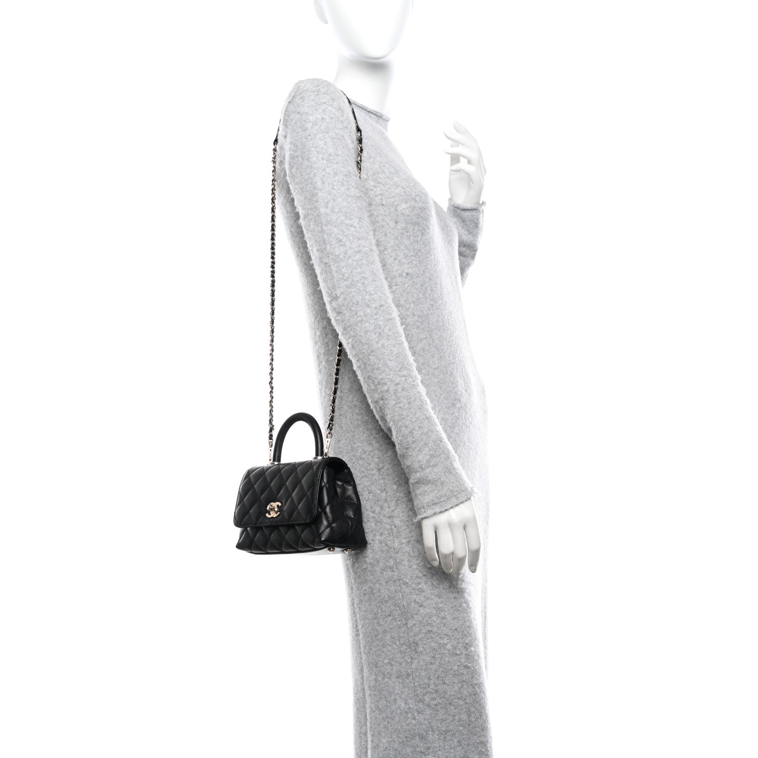 Chanel Caviar Quilted Extra Mini Coco Handle Flap Black 2 of 11