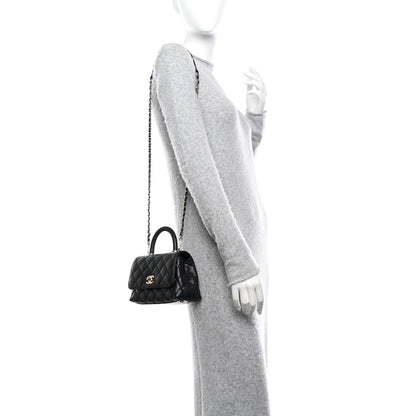 Chanel Caviar Quilted Extra Mini Coco Handle Flap Black 2 of 11