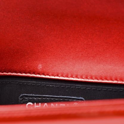Chanel Metallic Patent Calfskin Quilted Small Boy Flap Red 8 of 12