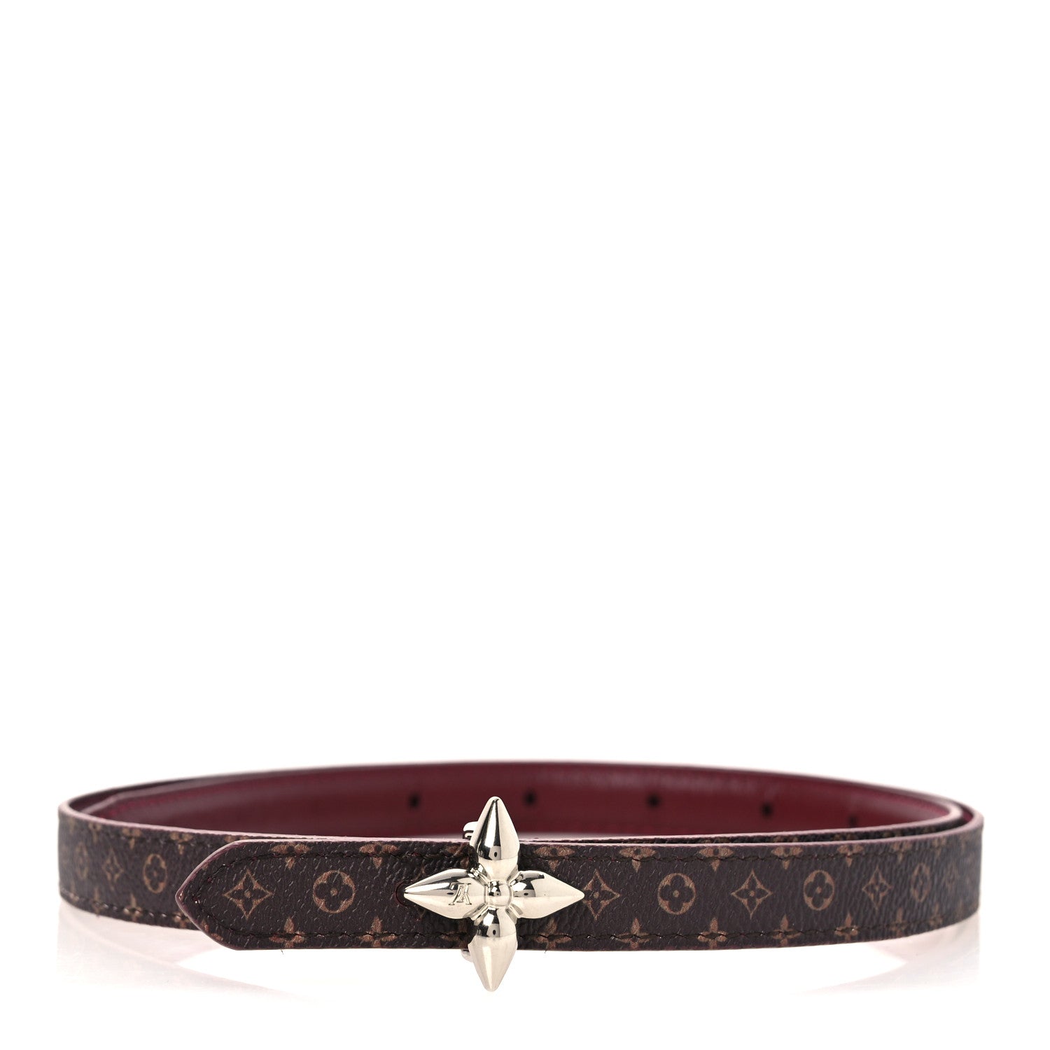 Louis Vuitton Monogram Empreinte 15mm Flowergram Reversible Belt 75 30 Burgundy 2 of 8
