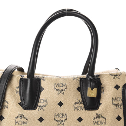 MCM Visetos Top Handle Satchel Beige 12 of 12