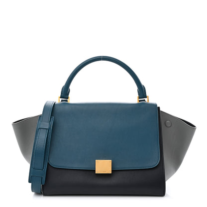 Celine Elephant Calfskin Small Tri-Color Trapeze Indigo 1 of 15