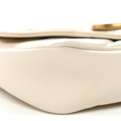 Gucci Calfskin Matelasse Super Mini GG Marmont Shoulder Bag White 9 of 10