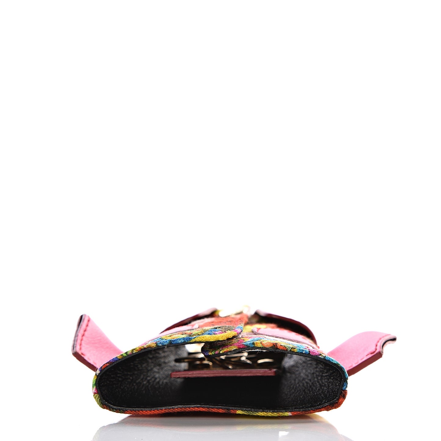 Lambskin Fabric Printed Coat Key Holder Pink