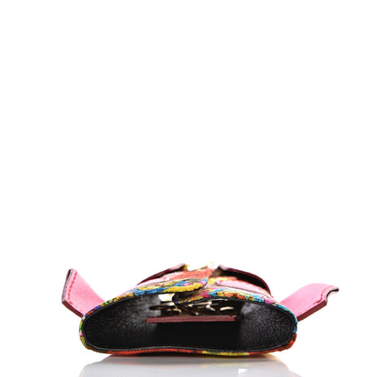 Dolce & Gabbana Lambskin Fabric Printed Coat Key Holder Pink 3 of 15