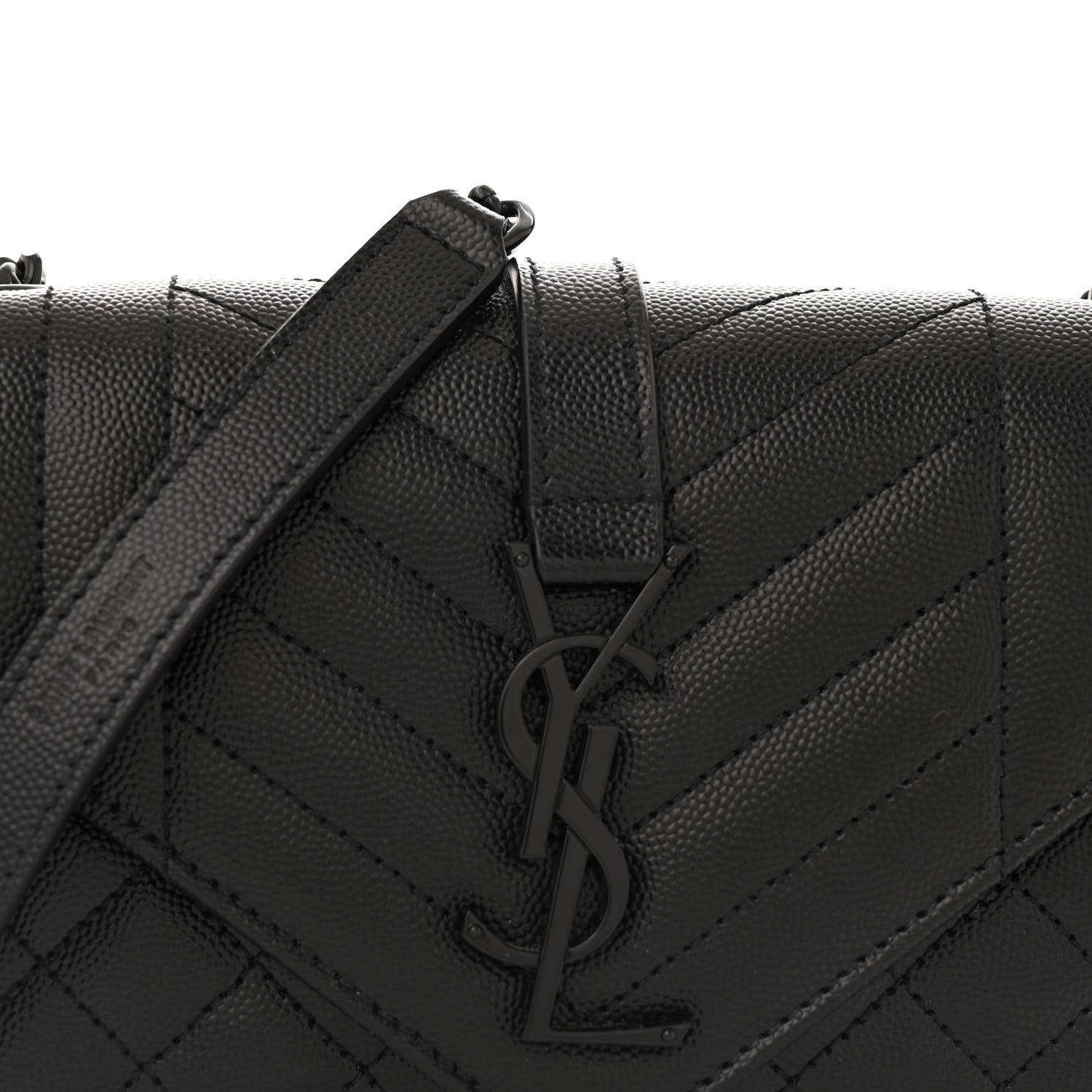 Saint Laurent Grain De Poudre Textured Mixed Matelasse Triquilt Small Monogram Monochrome Satchel Black 7 of 10