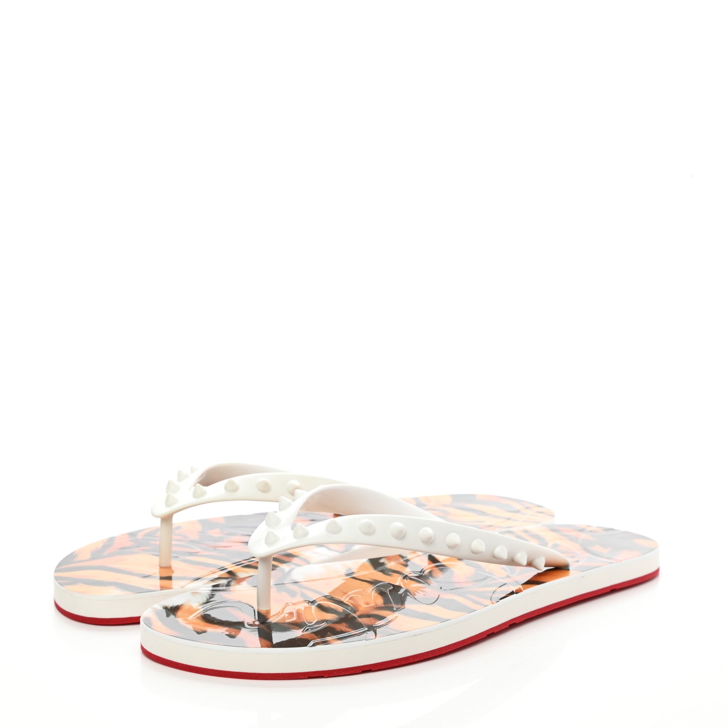 Rubber Spike Bengale Loubi Donna Flip Flop 44 White Multicolor