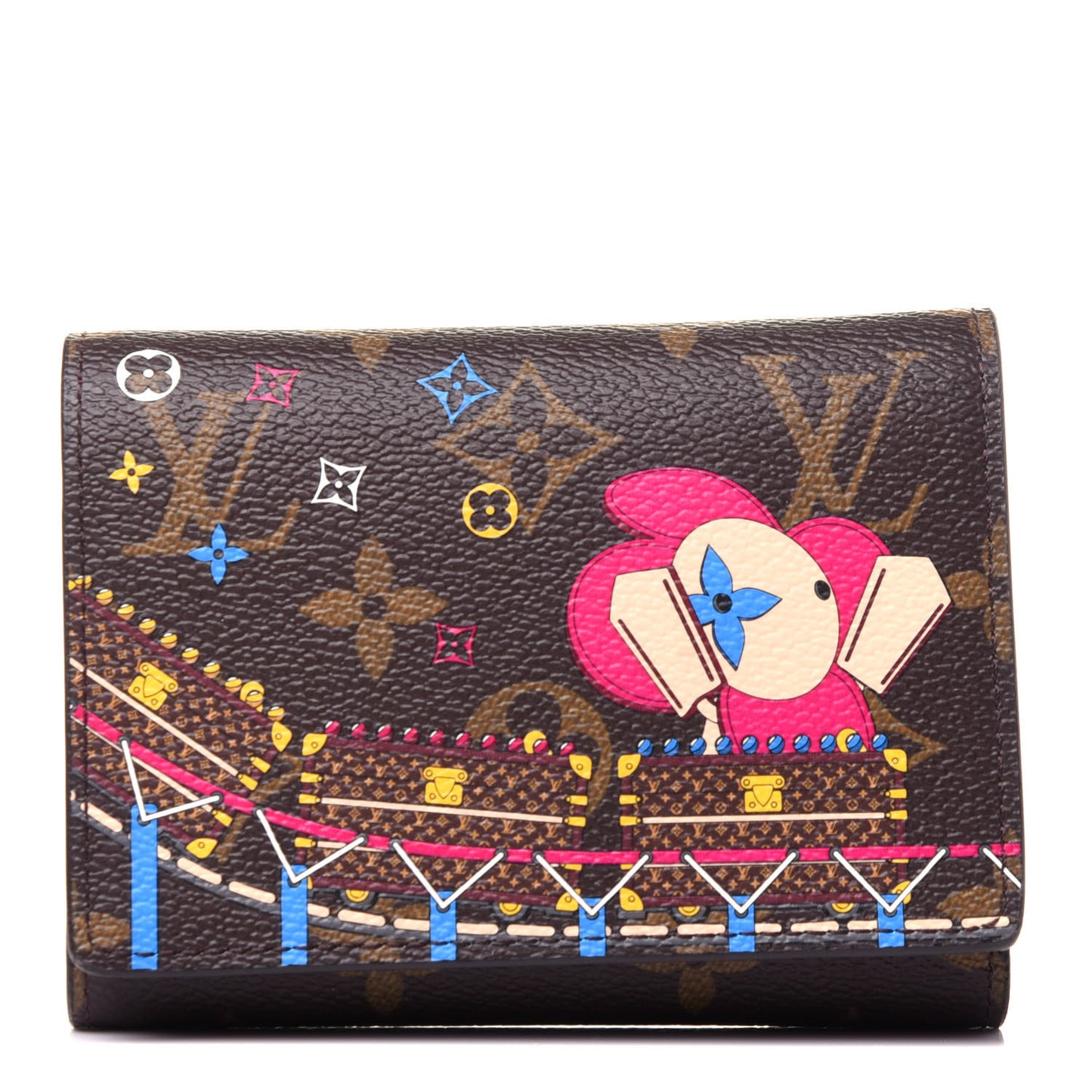 Monogram 2020 Christmas Animation Roller Coaster Victorine Wallet Pivoine