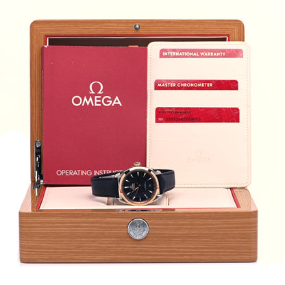 Omega Stainless Steel 18K Sedna Gold Alligator 38mm Seamaster Aqua Terra Co-Axial Automatic Watch Blue 220.23.38.20.03.001 5 of 5