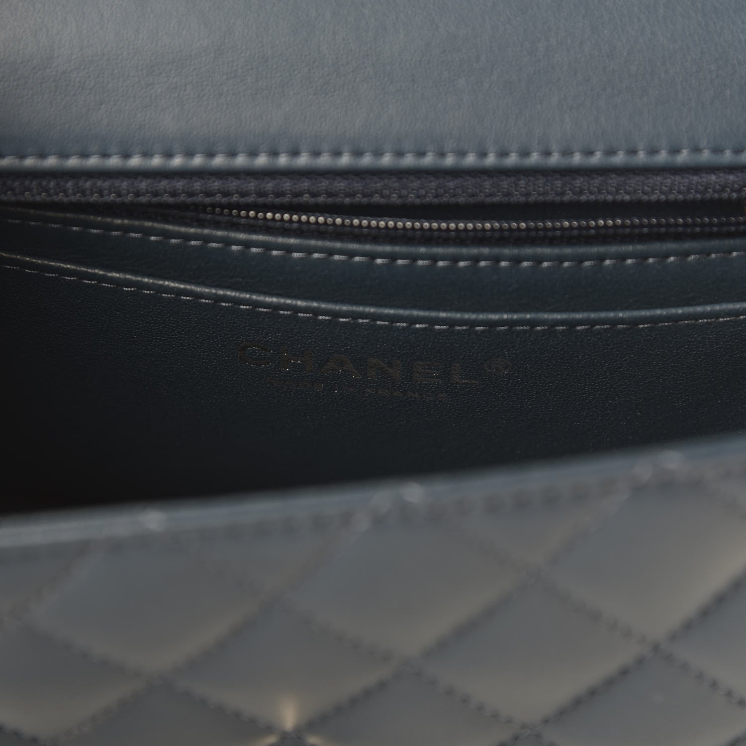 Chanel Lambskin Quilted Mini Rectangular Flap Dark Blue 8 of 11