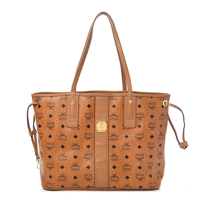 MCM Visetos Medium Liz Reversible Shopper Tote Cognac 1 of 15