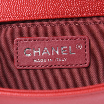 Chanel Caviar Macro Chevron Small Single Flap Red 6 of 11