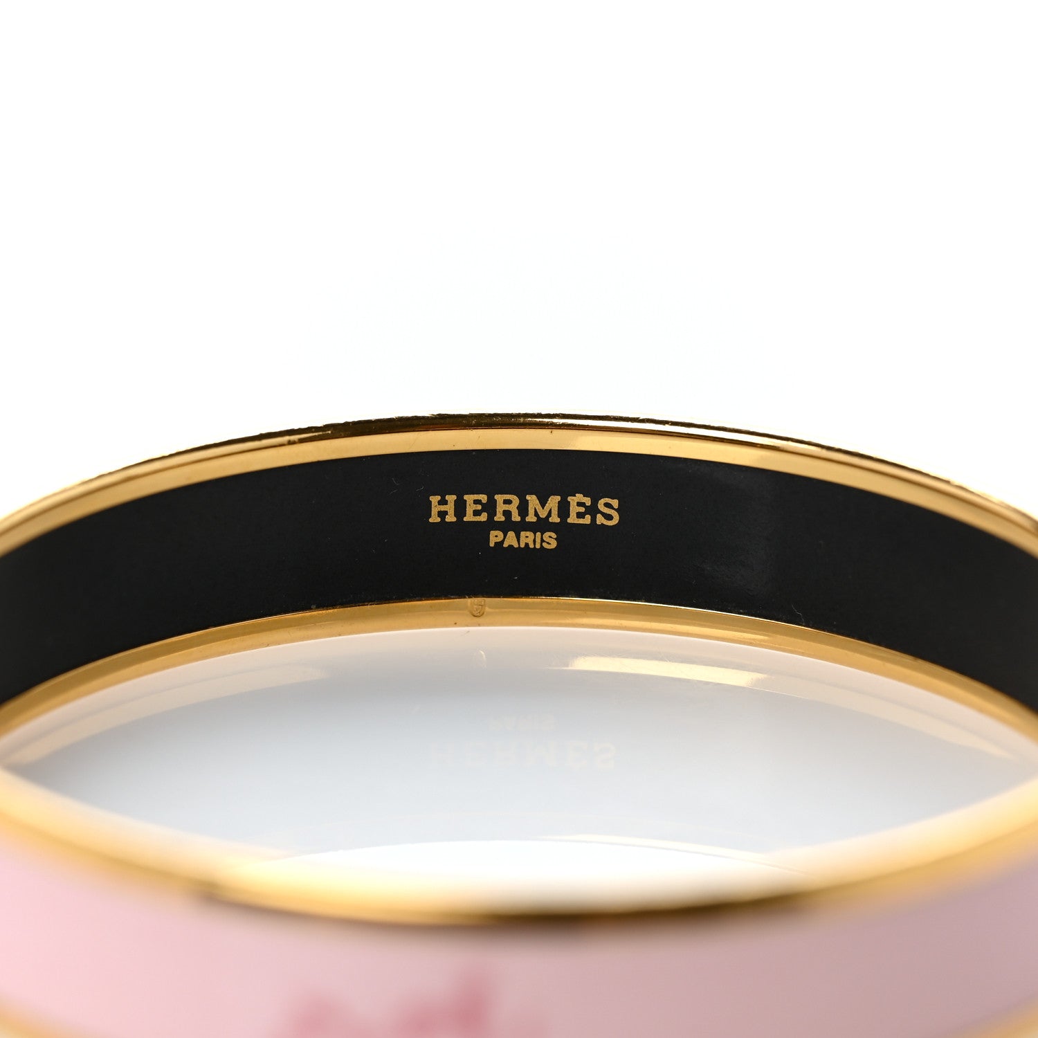 Hermes Enamel Printed Caleche Medium Bracelet 65 Rose Dragee 5 of 5