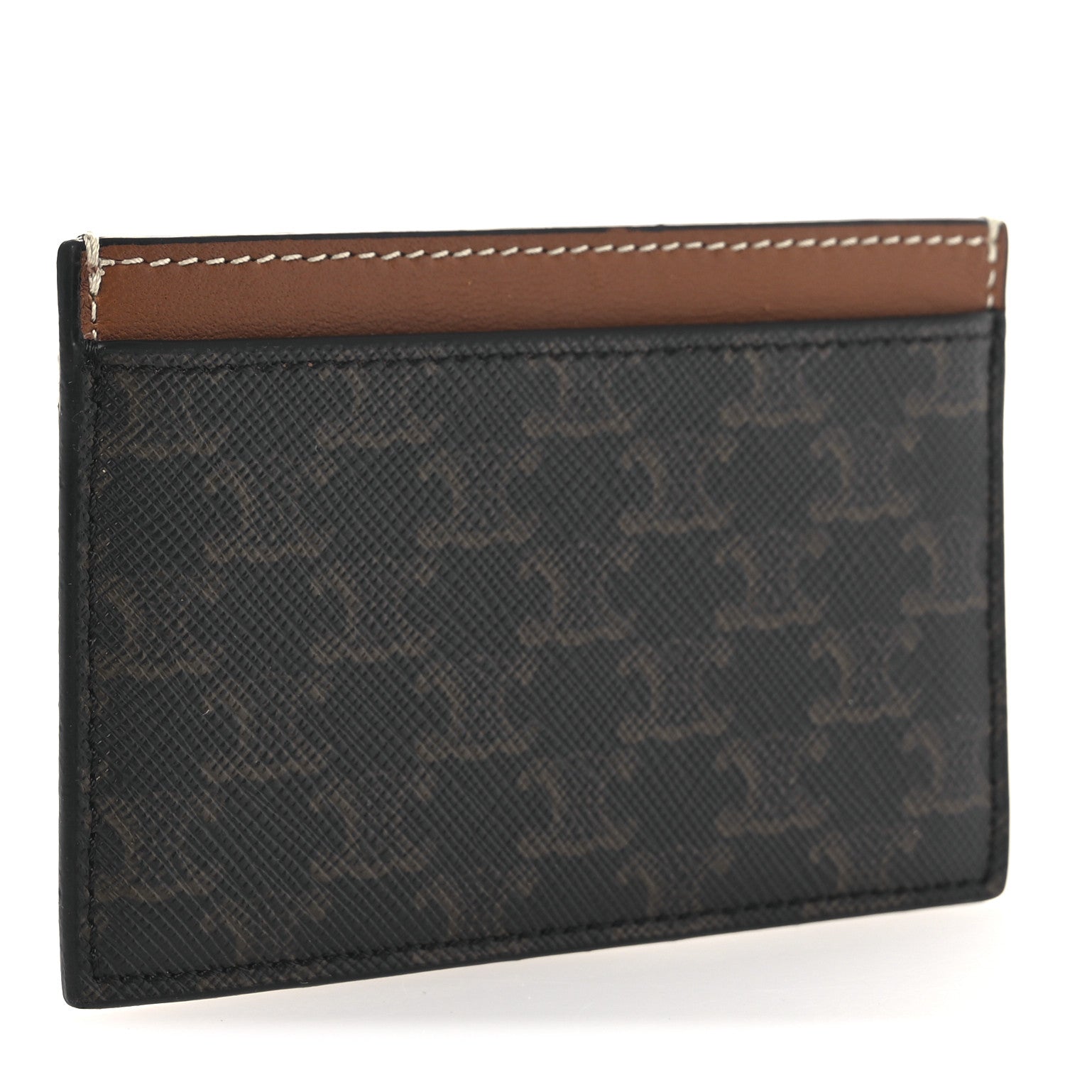 Celine Triomphe Canvas Card Holder Tan 3 of 6