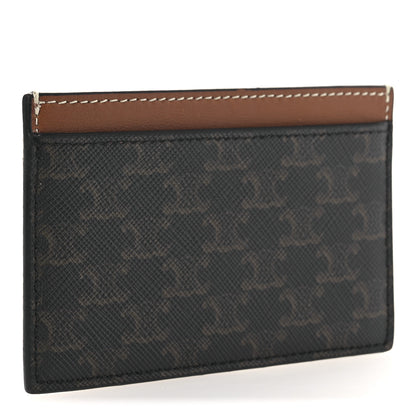 Celine Triomphe Canvas Card Holder Tan 3 of 6