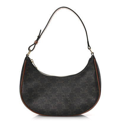 Celine Triomphe Canvas Calfskin Ava Shoulder Bag Tan 1 of 11