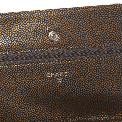 Chanel Metallic Caviar Timeless CC Wallet On Chain WOC Bronze 8 of 11