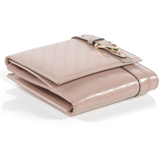 Patent Microguccissima Nice French Flap Wallet Dark Cipria