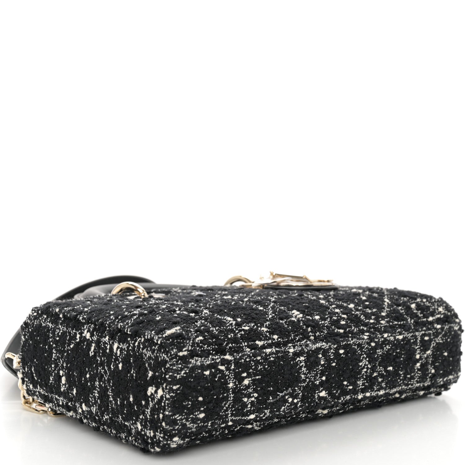 Christian Dior Tweed Cannage Lady D-Joy Black White 4 of 10