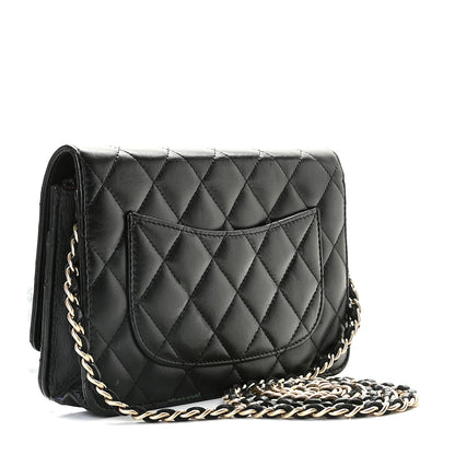 Chanel Lambskin Quilted Wallet On Chain WOC Black 3 of 10