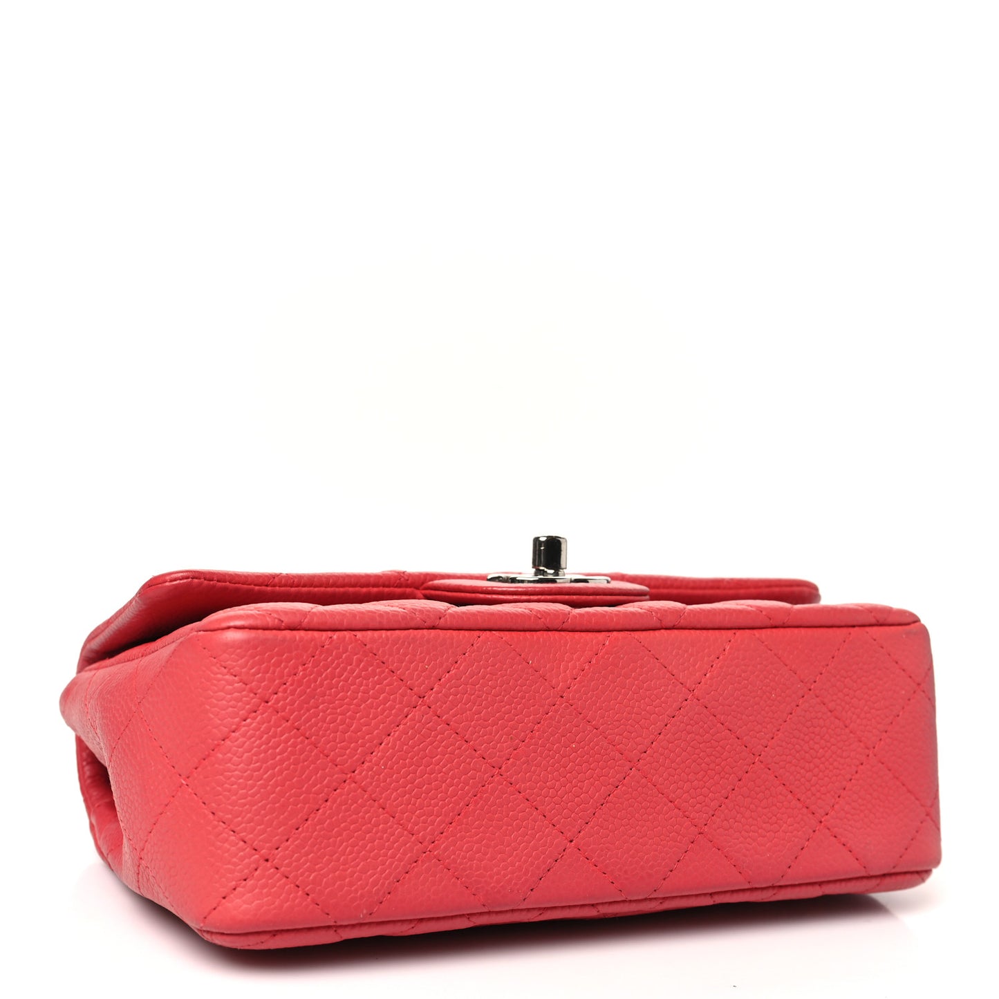 Caviar Quilted Mini Rectangular Flap Dark Pink