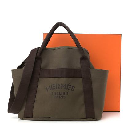 Hermes Toile Sac De Pansage Groom Kaki Feu 13 of 13