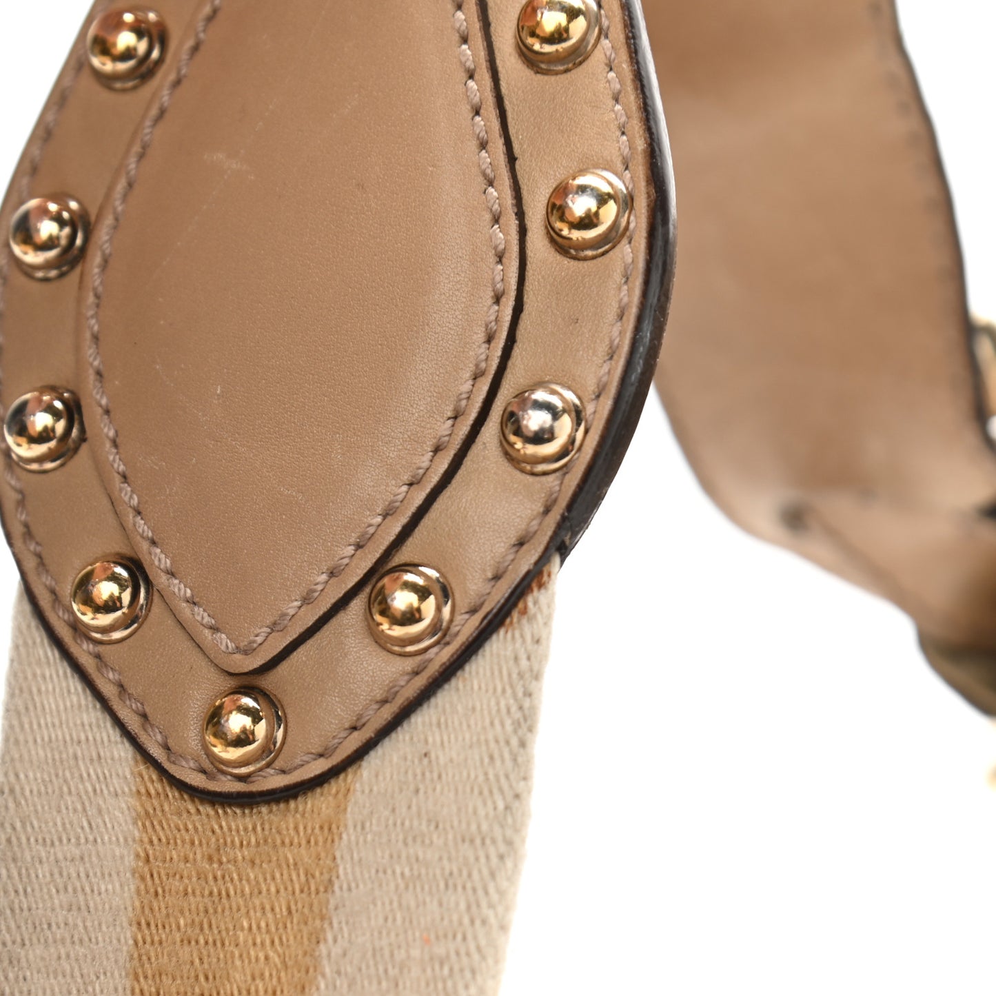 Guccissima Studded Pelham Shoulder Bag Beige
