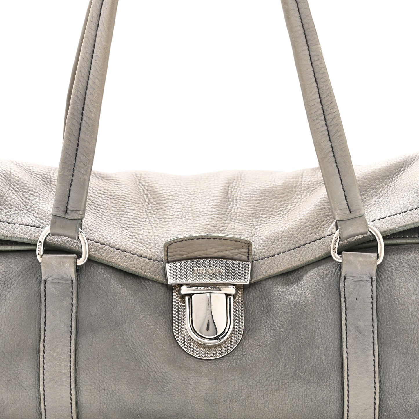 Cervo Antik Easy Foldover Pushlock Satchel Grey