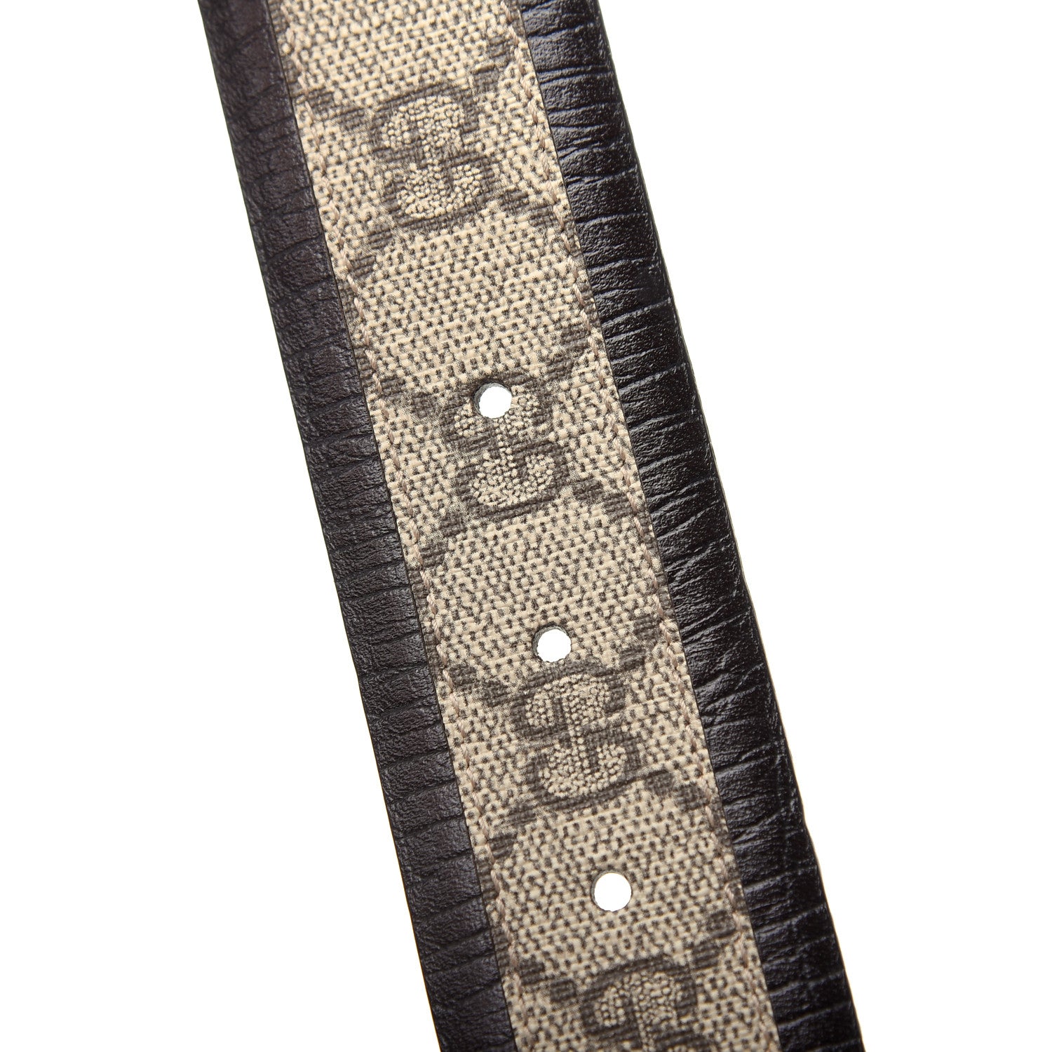 Gucci GG Supreme Monogram Niagara Lux Calfskin Interlocking G 40mm Belt 110 44 Beige Ebony Cocoa 4 of 5