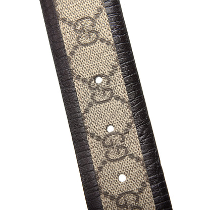 Gucci GG Supreme Monogram Niagara Lux Calfskin Interlocking G 40mm Belt 110 44 Beige Ebony Cocoa 4 of 5