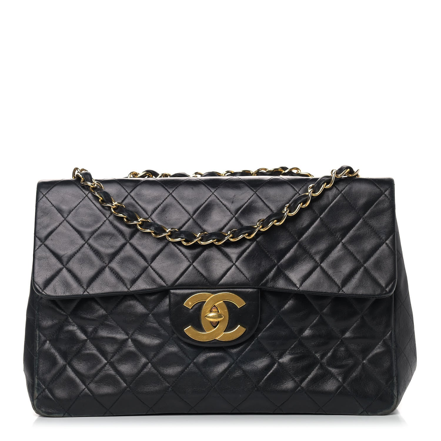 Chanel Lambskin Quilted XL Jumbo Single Flap Black 1 of 19