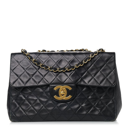 Chanel Lambskin Quilted XL Jumbo Single Flap Black 1 of 19