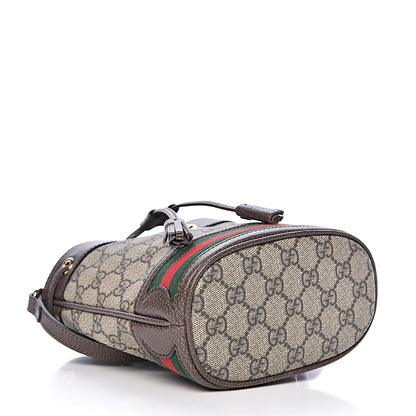 Gucci GG Supreme Monogram Web Mini Ophidia Bucket Bag Brown 4 of 10