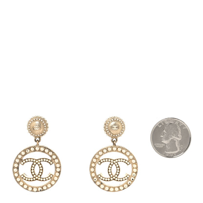 Chanel Pearl CC Drop Earrings Light Gold 5 of 12