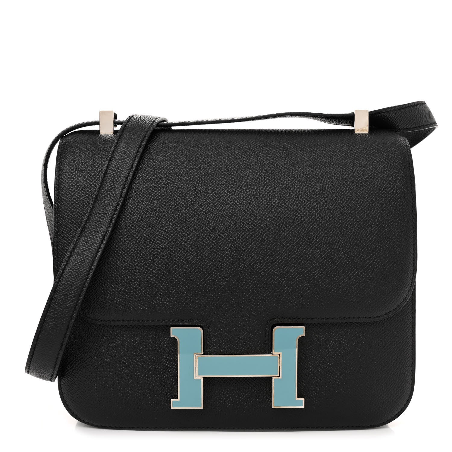 Hermes Epsom Enamel Constance 24 Black Bleu Saint Cyr 1 of 11