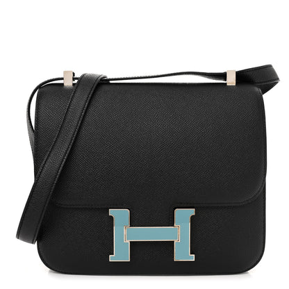 Hermes Epsom Enamel Constance 24 Black Bleu Saint Cyr 1 of 11